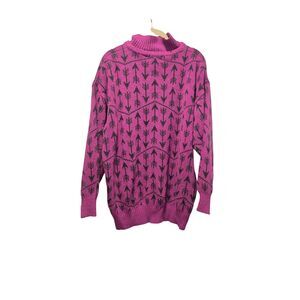 Vintage Abvien Purple Acrylic Arrow Sweater M